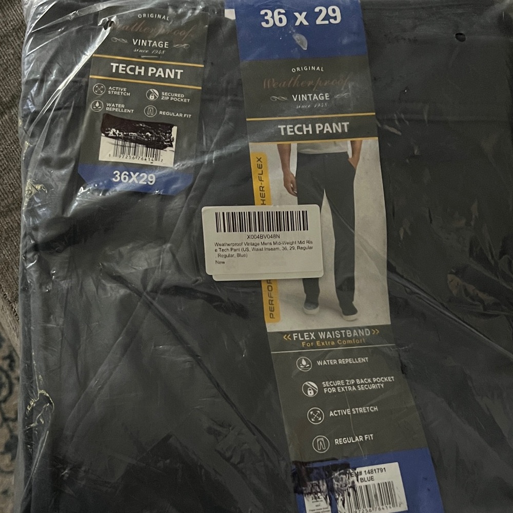 Weatherproof Men's Navy Tech Pants 36x29